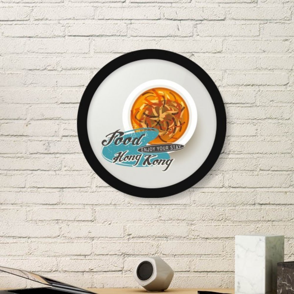 Sticker mural de soupe de Hong Kong, cadre noir et peinture ronde pour décoration
