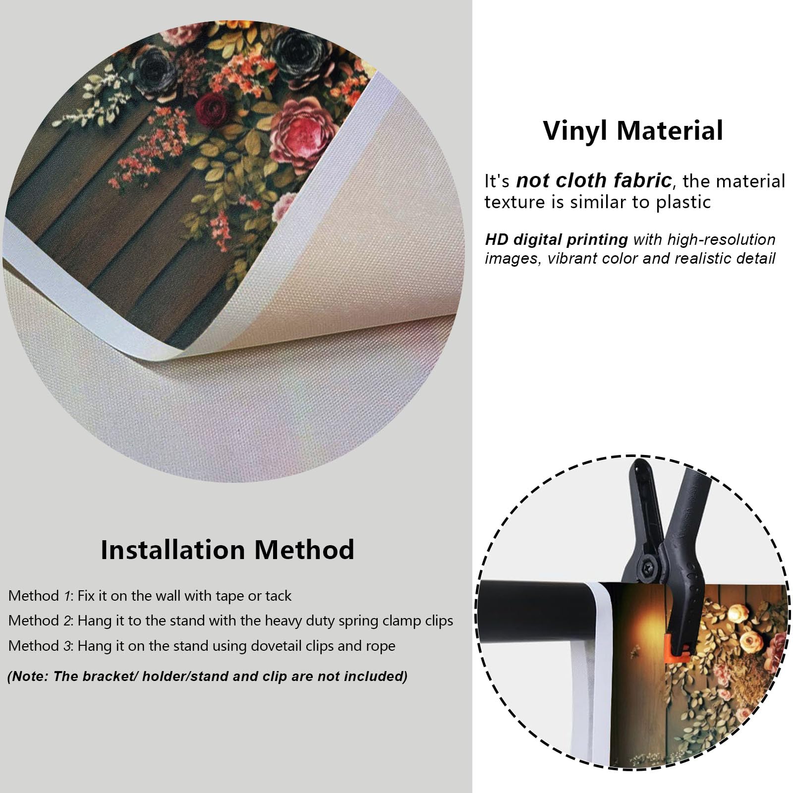 YongFoto Elegant Retro Bloom Flower Wall Backdrop 7x5ft Spring Green Plant Climbing Vines Floral Photography Background Bridal Shower Wedding Party Banner Room Decor Portraits Photoshoot Wallpaper: 6ftx4ft Style 2