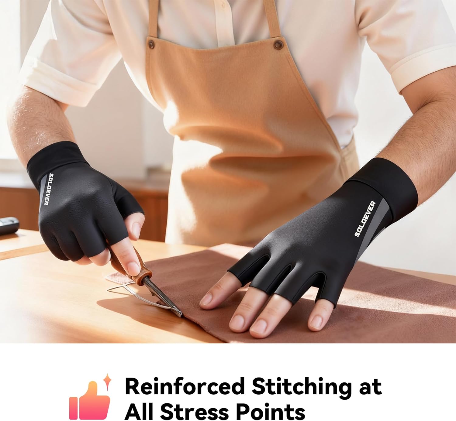 All-Around Copper Arthritis Gloves, Carpal Tunnel Pain Relief Gloves, Breathable & Anti-Slip Hand Compression Gloves for Rheumatoid, Tendonitis, Swelling, Fingerless Gloves Fit Men & Women 9.4-10.1