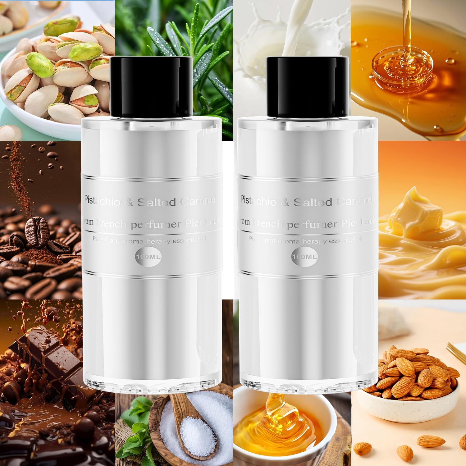 Amor Lyris 2 Packs Essential Oil Refill for Smart Car Air Freshener, 3.5OZ Car Diffuser Refill, Aromatherapy Perfume Refill (4-8 Months Use), Natural Plant Extracts, Pistachio & Salted Caramel image 3