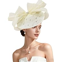 Kgromfy Tea Party Hat for Women Fascinator Hat Elegant Church Hats Wedding Headband Luxury Fancy Hat Lady Headwear for Derby