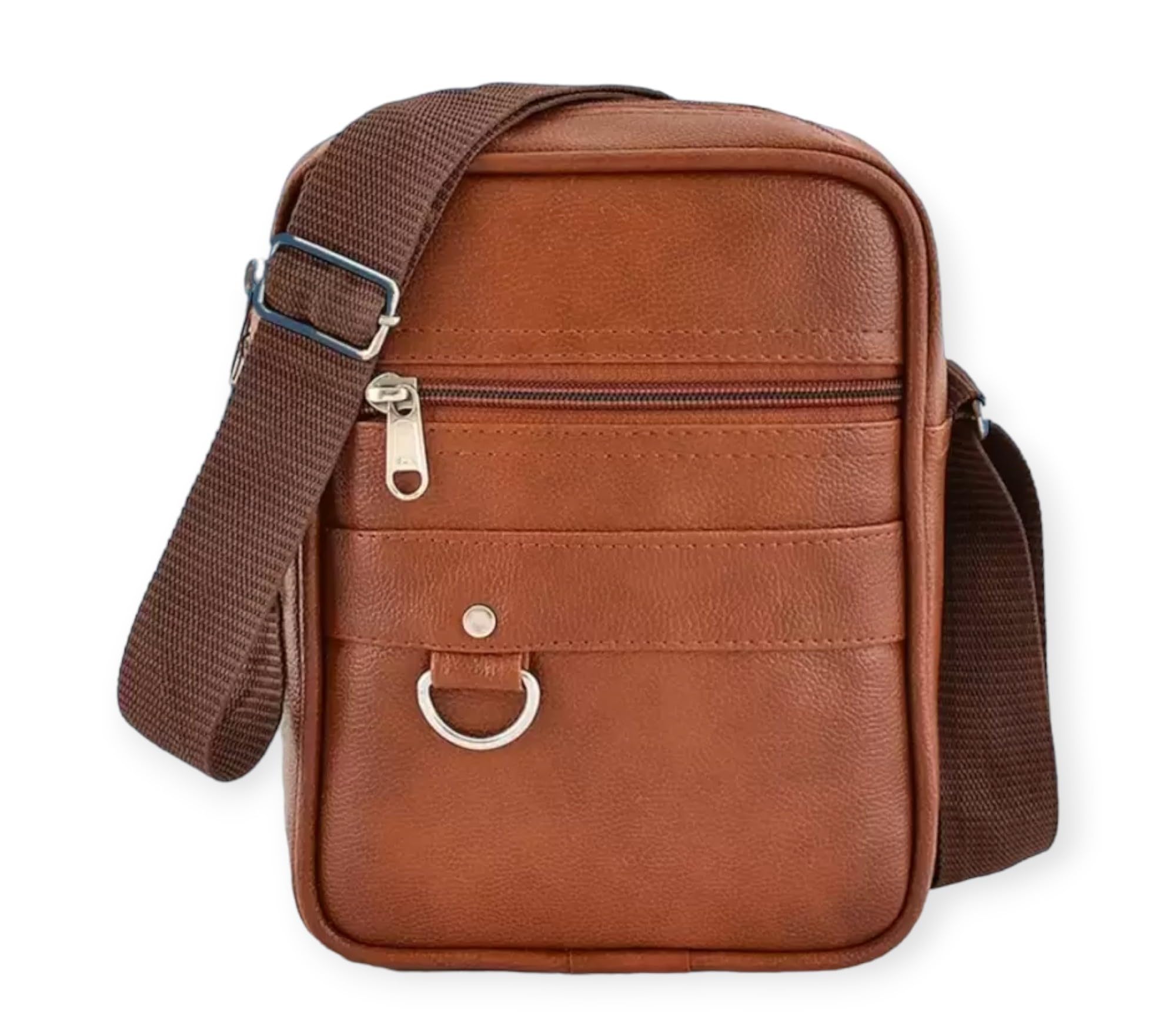 HRF STAR Small Sling Bag for Men | Chest Slinger bag | Crossbody Bag| Side Bag Men | Mini Leather Slings | Corporate Gift Item | Passport Document Sling. (Tan)-picture-47