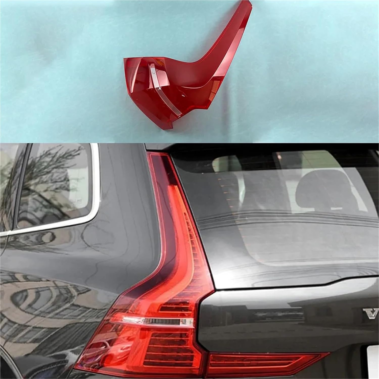 Compatible For Volvo For XC60 2018 2019 2020 2021 2022 2023 2024 2025 Car Rear Taillamp Glass Lamp Transparent Lampshade Shell Taillight Cover (Outside Right)