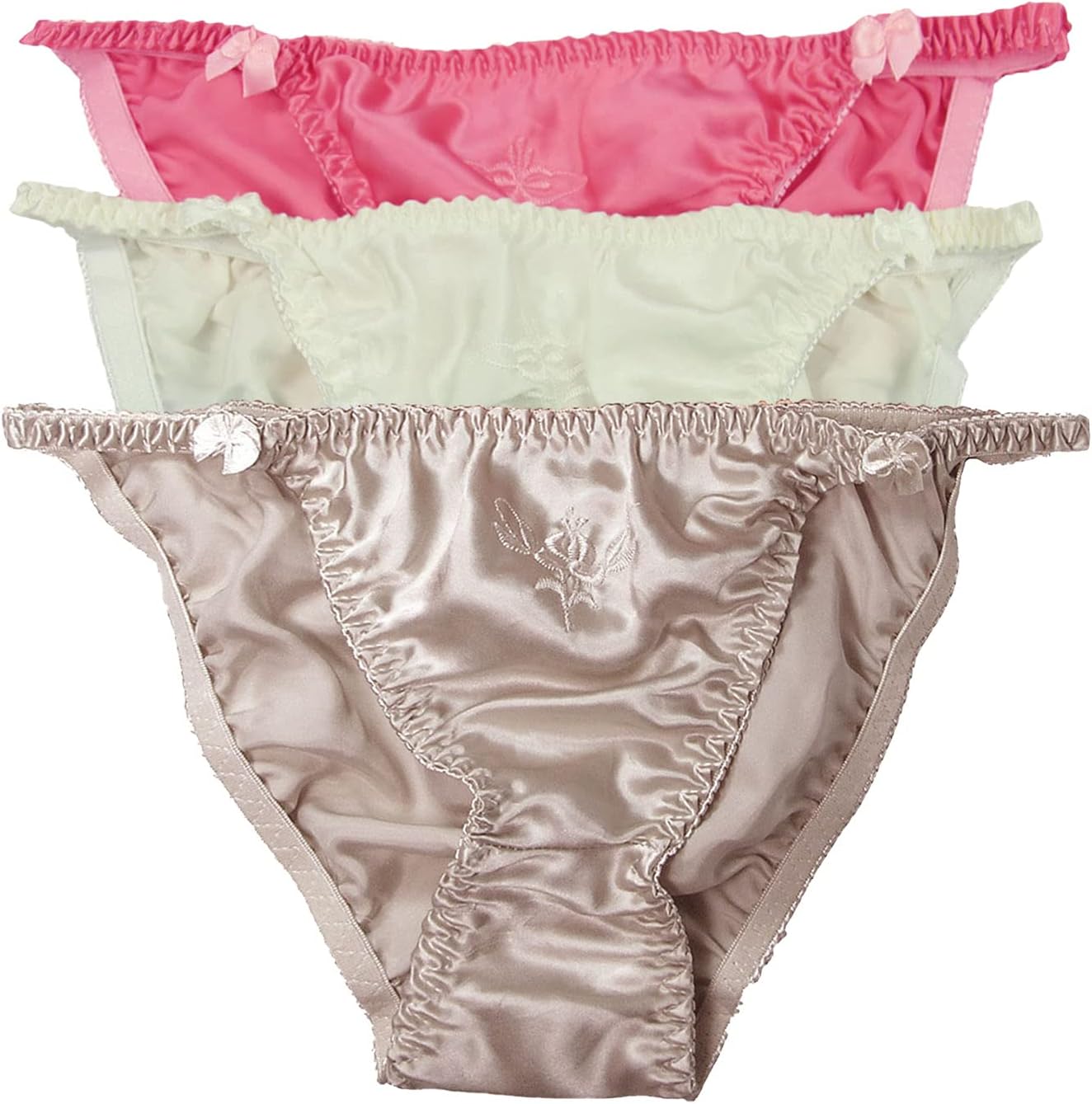 Paradise SilkWomen's Silk String Bikini 3 Pairs in One Economic Pack Size S M L XL XXL