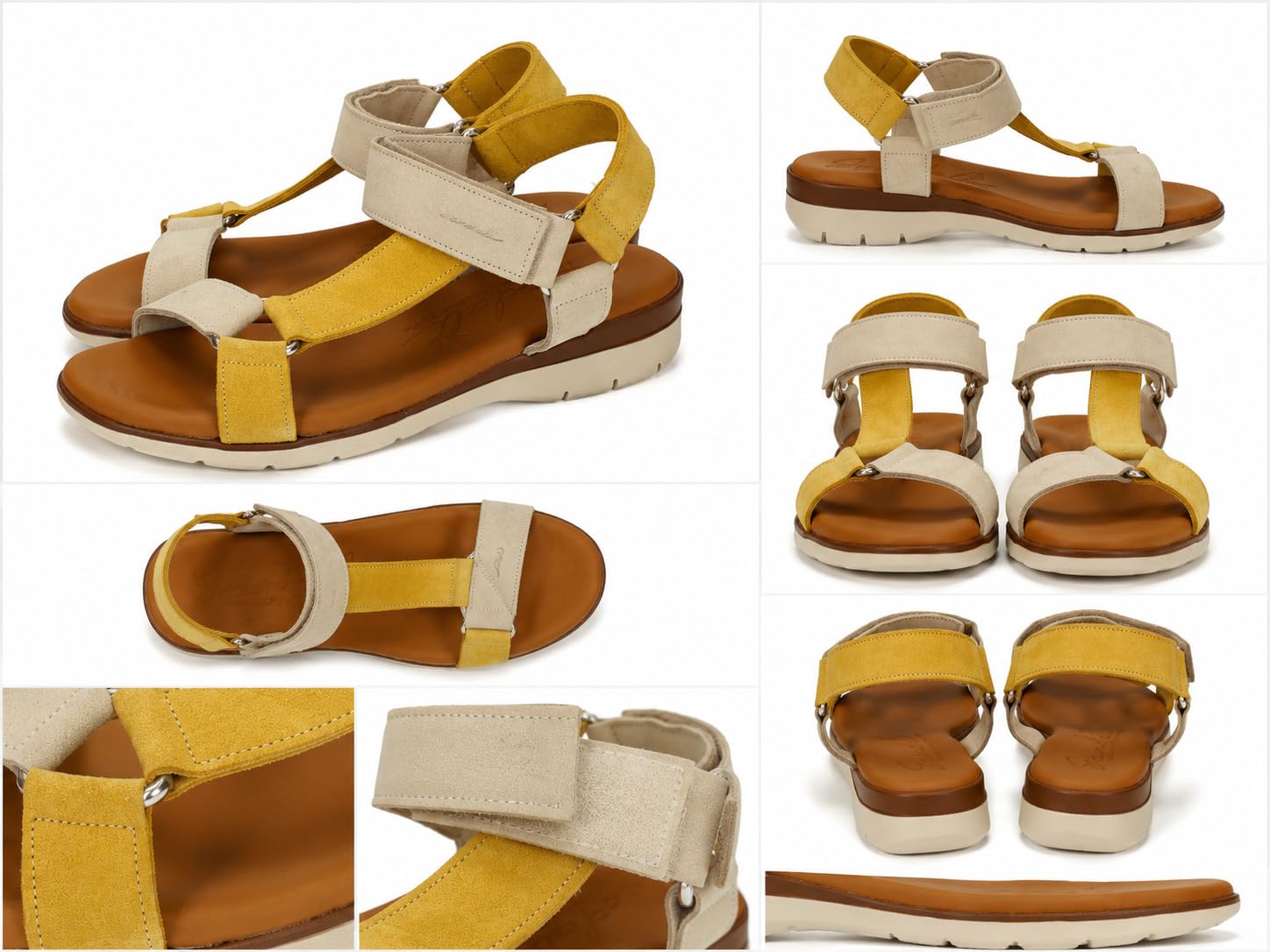 Sandali M670-H5099 Calzado de Piel Piel para Mujer, Plantilla cómoda Ancha, Cierre Ajustable, Fabricadas en España, Temporada Verano Mujer Sandalias