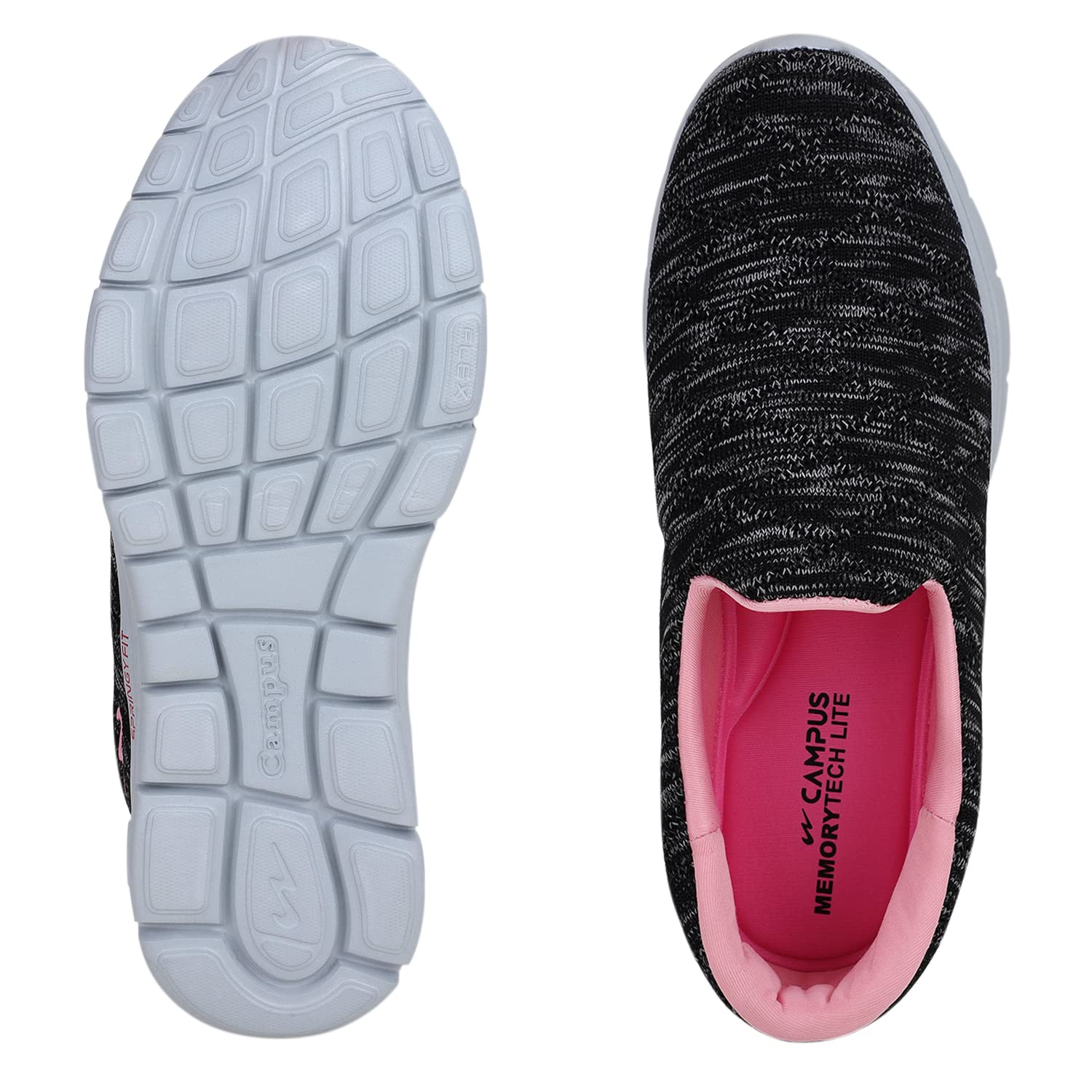 Campus Women's Fabia Walking Shoes BLK/D.Gry - 6UK/India 3