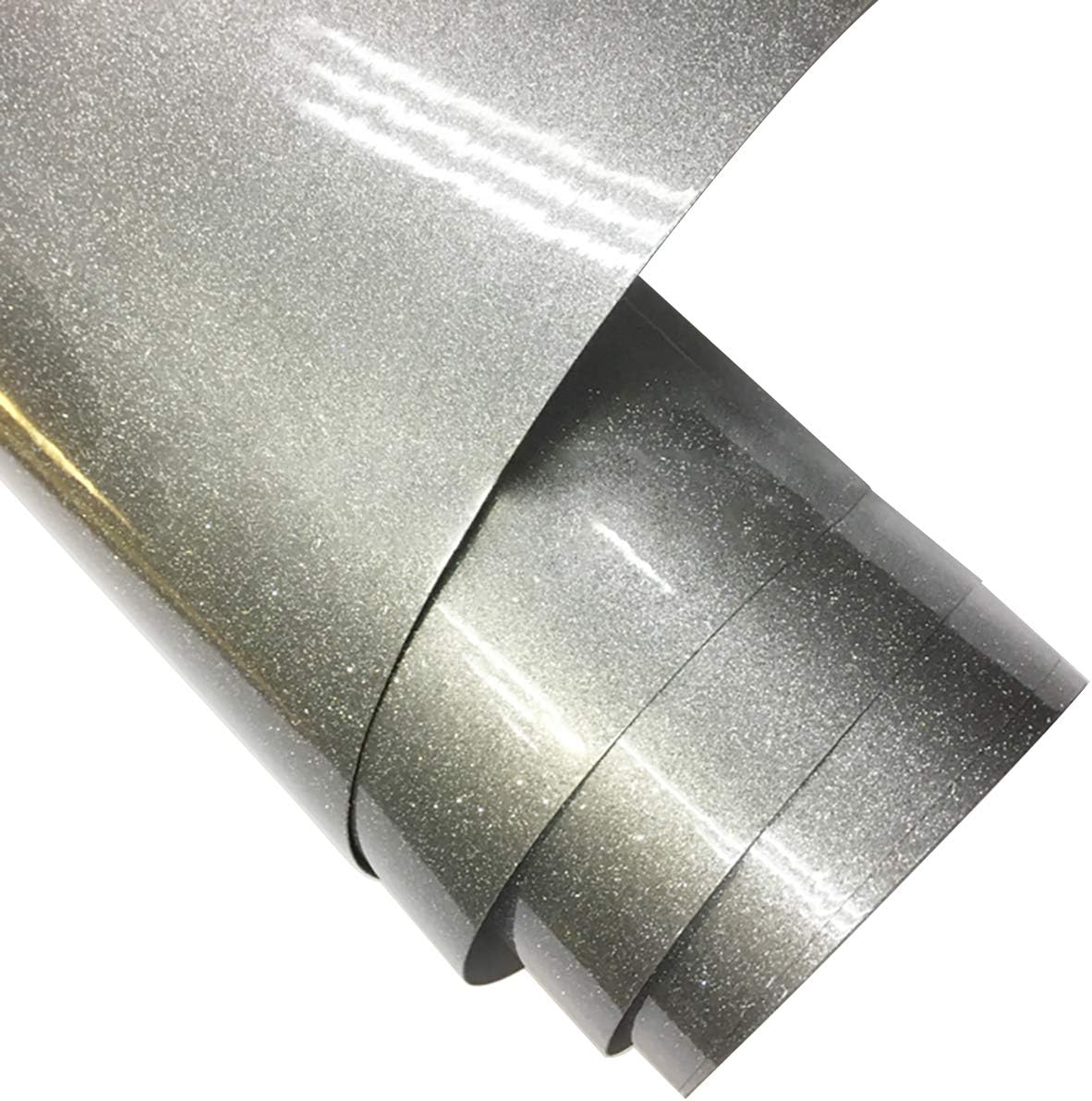 Queenbox 60x100cm Sparkle Gloss Solid Vinyl Car Wrap Film Adhesive Easy to Install Car Sticker for DIY Craft, Darkgrey
