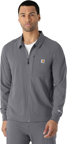 Carhartt Force Cross-Flex Men's Lightweight Scrub Jacket, Pewter, 2XL
