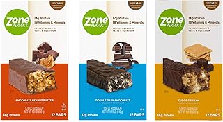 Zone PERFECT Protein Bars, Variety Pack, High Protein, with Vitamins & Minerals, 36 Bars