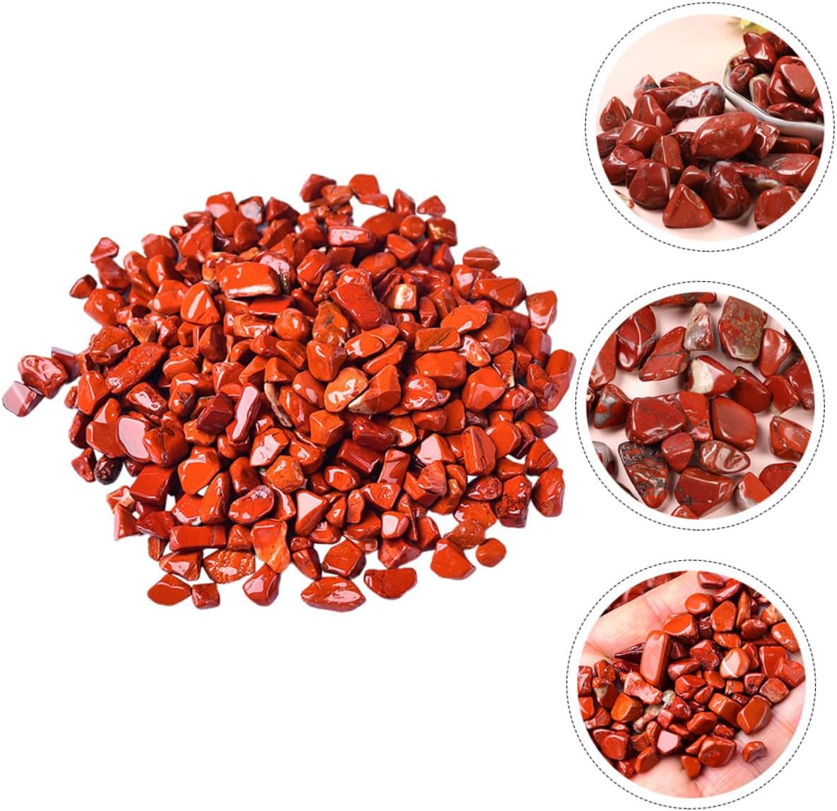 SHINEOFI Red Jasper Aquarium Gravel 7-9mm Fish Tank Stones Decorative Landscaping Gravels for Aquatic Pets and Terrarium Supplies 2lb
