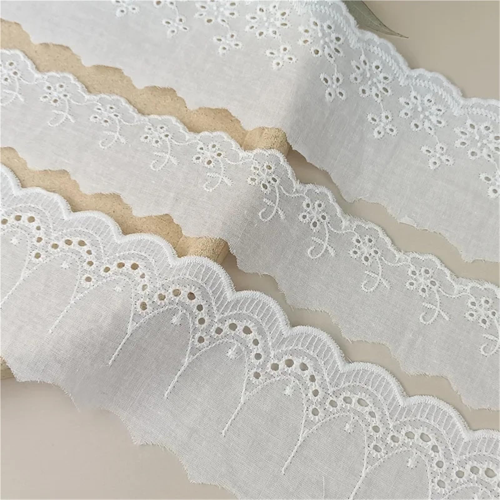 Cinta de encaje algodón blanco, manualidades hechas a mano, tela hueca, cinta bordada con flores, decoración textil for el hogar Para Coser Manualidades