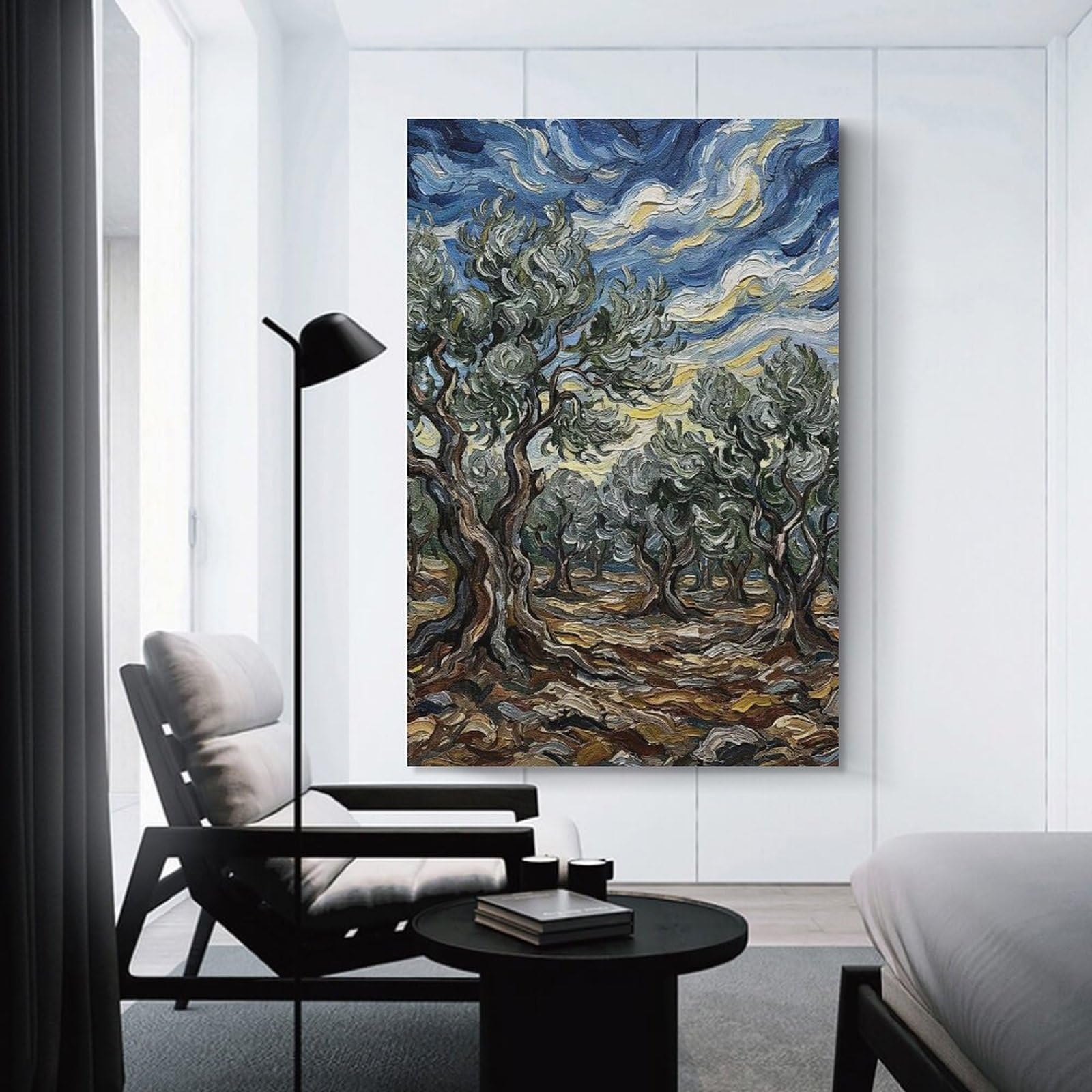 Junmoney Olive Grove Under A Dramatic Sky Decorative Canvas Print, 24x36inch(60x90cm), for Home, Office, Studio Or Guest Room, Canvas Wall Art That Fits Changing Layouts