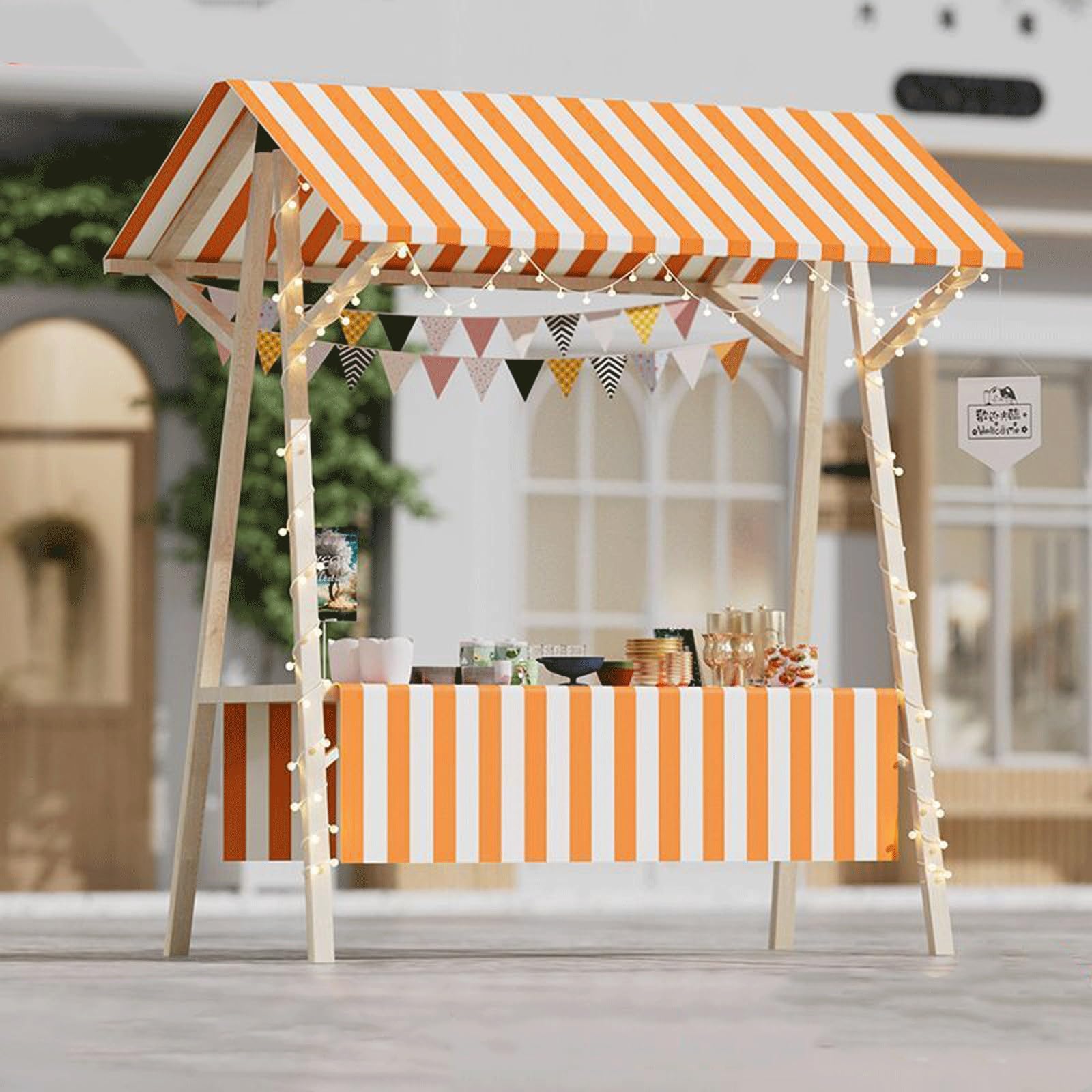 LJYKBFL Foldable Food Cart on Wheels, Lightweight Vendor Stall for Street Markets, Farmers Markets, and Craft Shows, Portable Display Stand for Outdoor Vendors