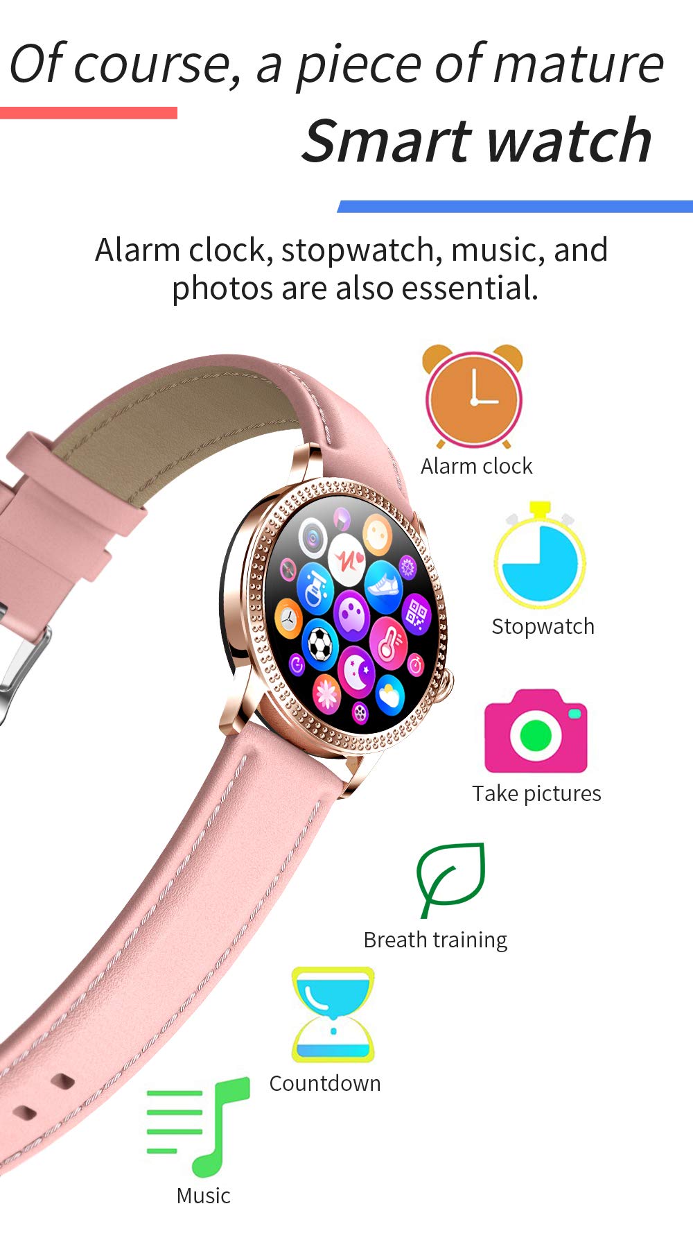DCU TECNOLOGIC Jewel smartwatch smart watch lega di zinco ultra leggera e sottile touch screen da 1,08" alta definizione ips colore argento