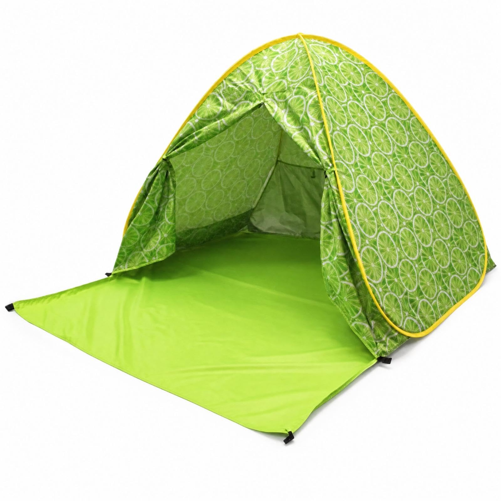Beach Tent with Carry Bag Foldable Beachside Tent Freestanding for Families, Park, Camping Lemon Print XL Upgraded-image-19