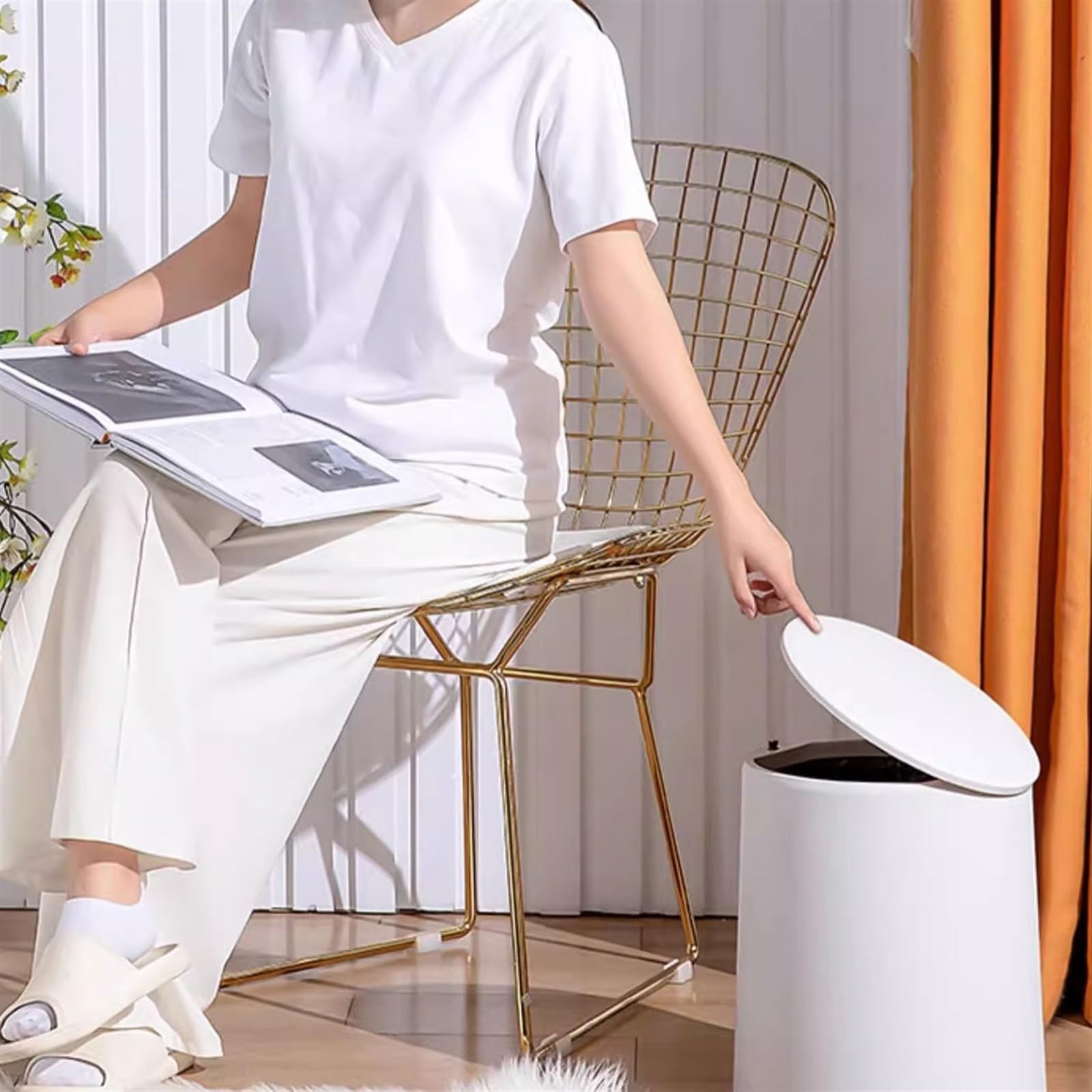 Kosz na śmieci gospodarstwo domowe salon nowoczesna prosta kuchnia łazienka kosz na papier z pokrywką Papeleras Para Cocina(A,S)