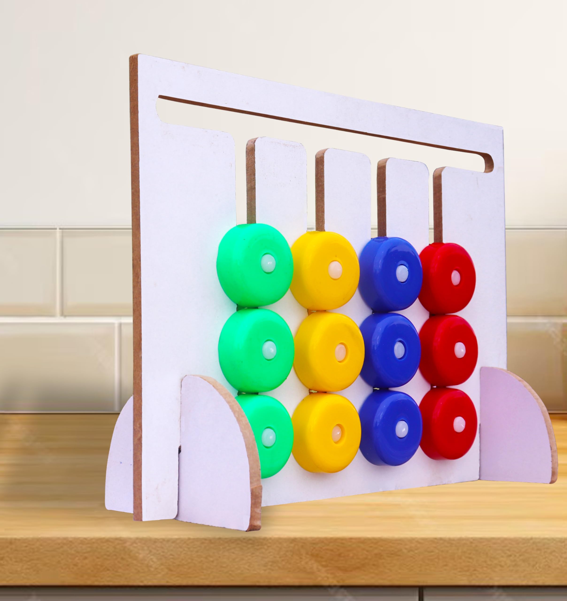 HOMECUTE Montessori Slide Puzzle Toys For Kids, Colour Matching Brain Teasers Logic Game, Hand & Eye Coordination Fun Challenging Toy, Early Development And Learning Kids Toys., Multicolor