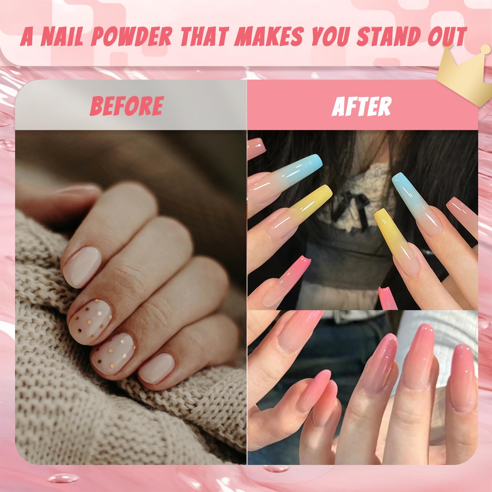 18 Colori Polvere per Unghie, Pigmenti per Unghie Polvere Unghie Glitter Unghie, 100 Pezzi di Spugna Unghie con Pinza Metallica Brillantini Unghie per Decorazioni Unghie Nail Art