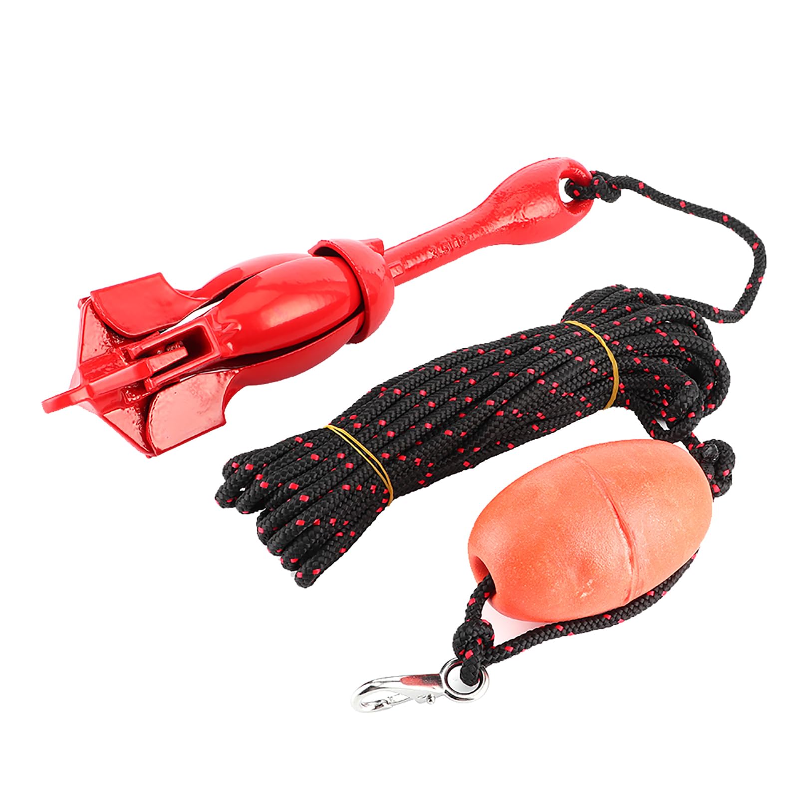 Kit de Anclaje para Barco de Acero Inoxidable, Rezón Plegable de 3,5 Libras con Cuerda Marina para Canoa de Yate de Kayak