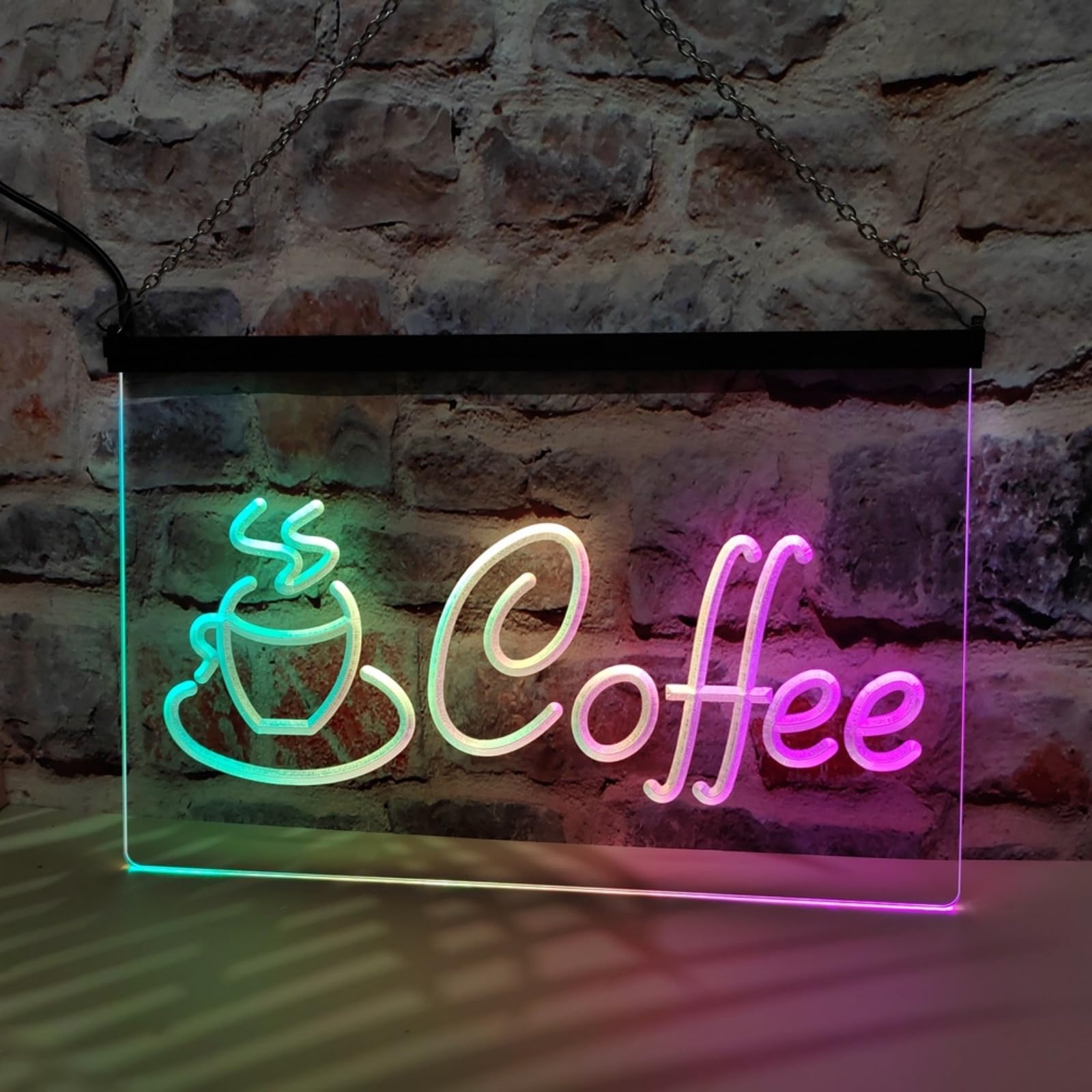 Coffee Neon do dekoracji ściennej, aplikacja RGB ściemnialne światła neonowe LED USB do kawiarni, sklepu, popołudniowej herbaty,30x20cm