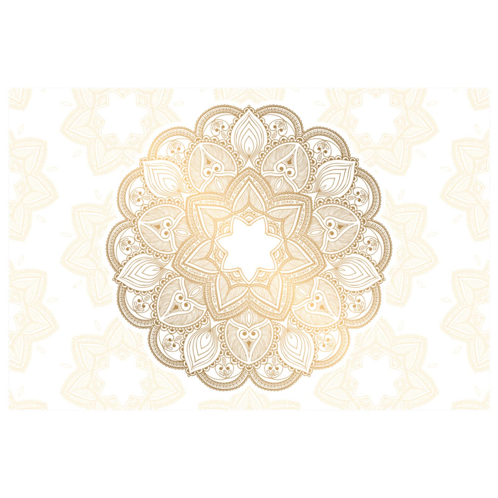 Set de table mandala doré lot de 6 pièces blanc 30x45 cm résistant à la chaleur