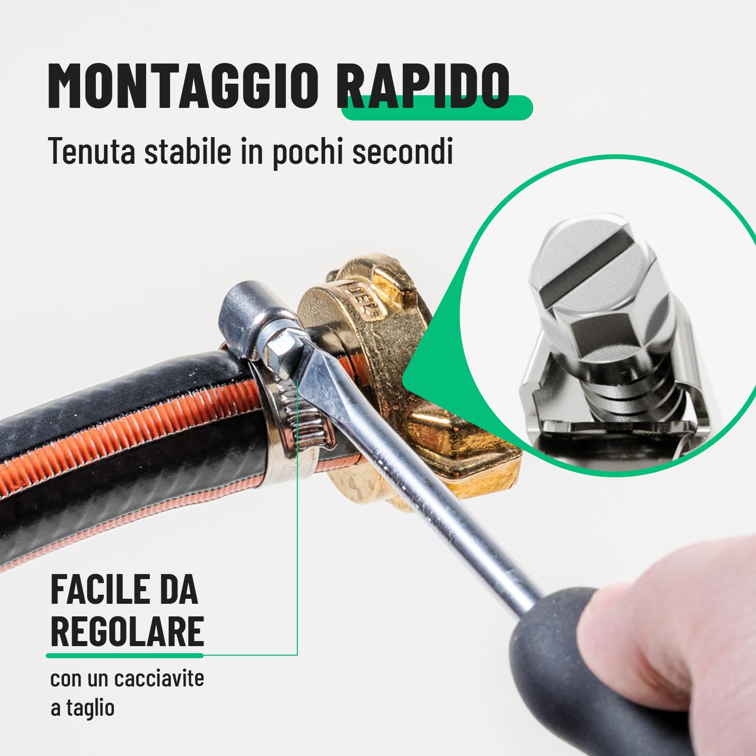 greate 10x fascette stringitubo acciaio inox 16-25 mm - fascette a vite regolabile con larghezza banda 9 mm - lavatrice e altro
