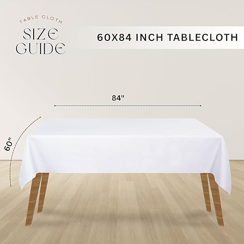 Miniatura 6 de Juego de 2 manteles rectangulares de 60 x 84 pulgadas lavables de tela de poliéster para uso diario decoración de bodas fiestas comedores y