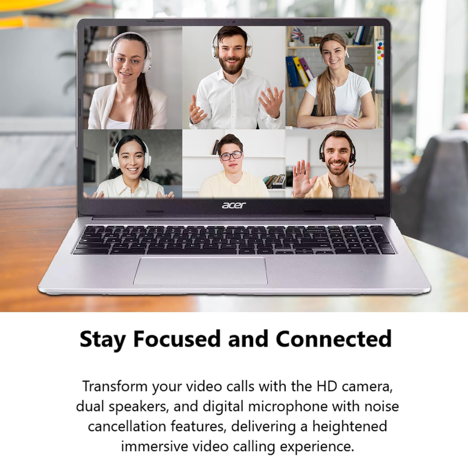 acer Chromebook 315 Laptop, 15,6 pollici HD Display Laptop per studenti e affari, Intel Pentium N6000 (fino a 3,3 GHz), 4 GB di RAM, 128 GB eMMC, Intel UHD Graphics, lunga durata della batteria