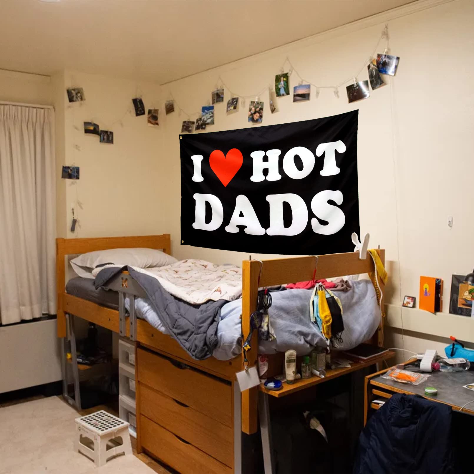 Lustige Flagge „His Dad Was Hotter“ – 90 X 152 Cm, Polyester, Für Zimmer, Garten & Partys