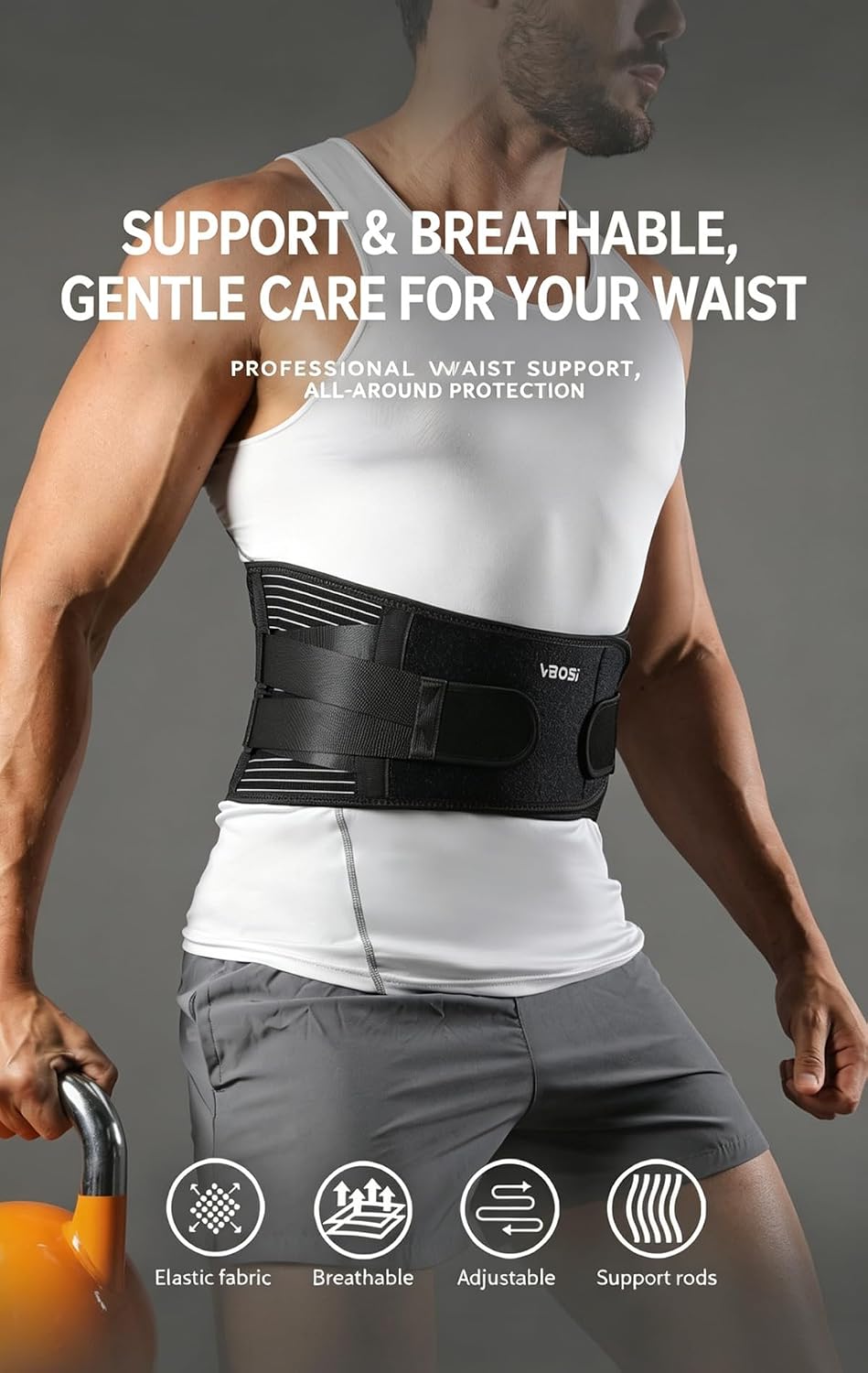Back Brace for Men Lower Back Brace for Men Women, Adjustable Waist Trainer for Men Waist Support Brace, Breathable Work Back Brace Lower Back Pain Relief Products, Faja Para la Espalda Fajas Para Hombres (Medium)