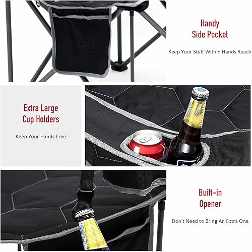 Miniatura 4 de SUNNYFEEL Silla de campamento XXL de gran tamaño, resistente, 500 libras, para personas grandes y altas de más de 6 pies 4 pulgadas, acolchada,