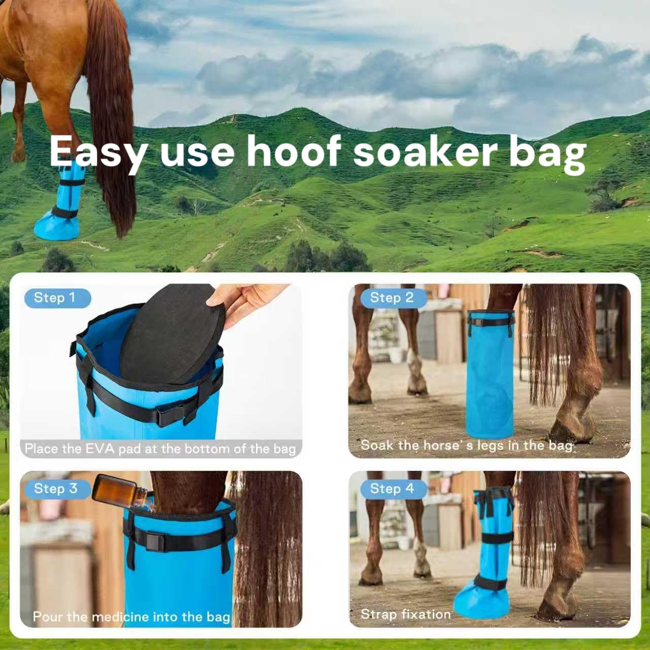 GARFTAI Horse hoof Soaking Boot,Easy use Soaker Bag, Equine Soaking Boot, Hooves Care Treatment Bucket - image 3
