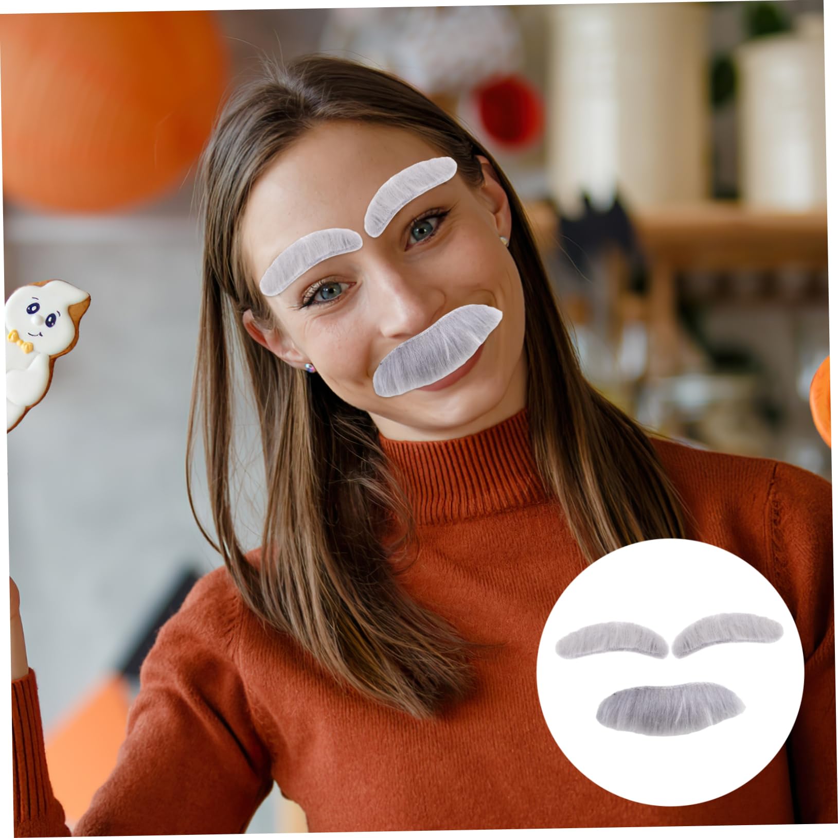 2 Ensembles De Fausse Barbe Et Sourcils Autocollants - Pour Déguisement, Cosplay, Fêtes Et Théâtre