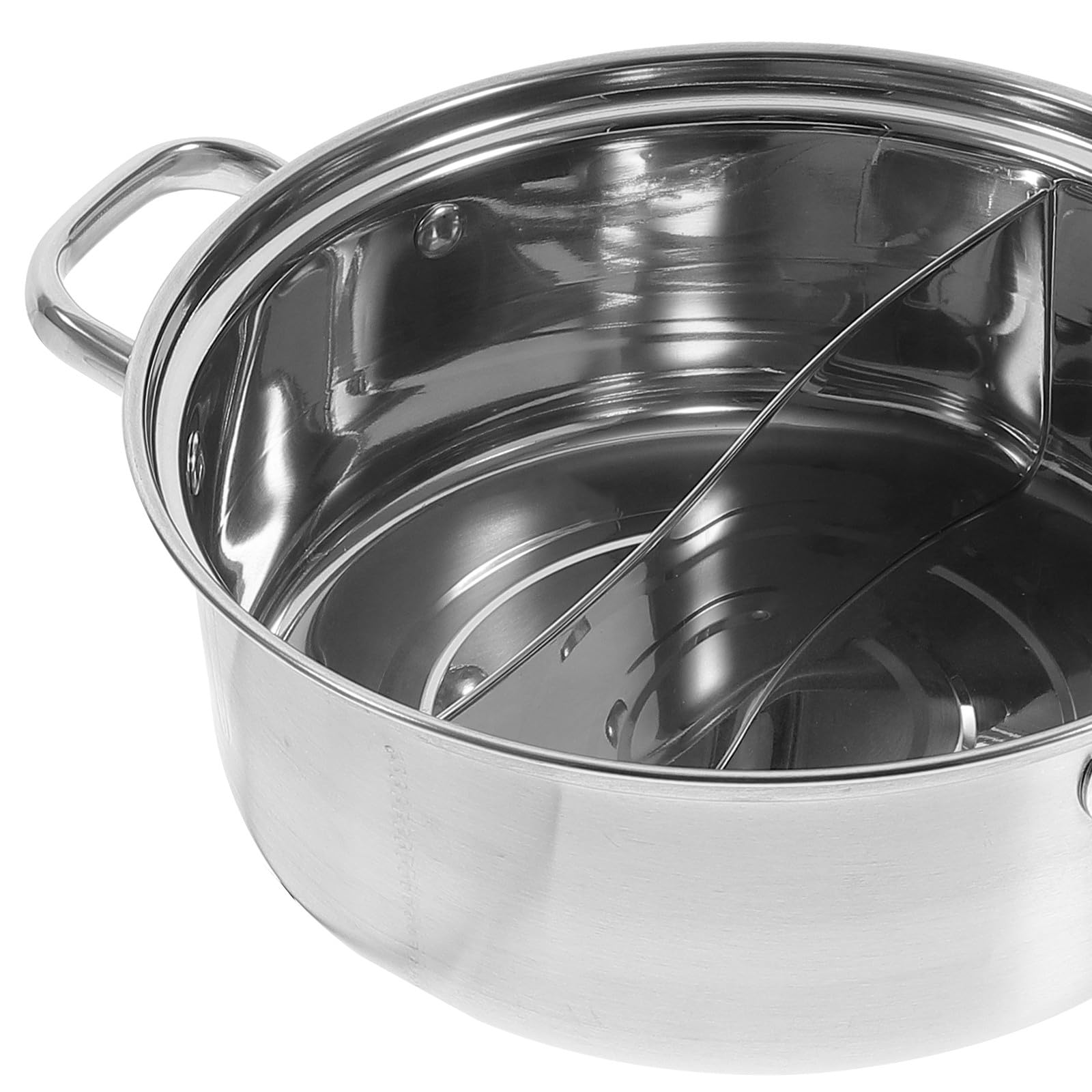 Housoutil Pentola Hot Pot in Acciaio Inossidabile Doppio Divisore, Facile da Pulire di Fattura Fine, Adatta a Cucina a Gas e Induzione