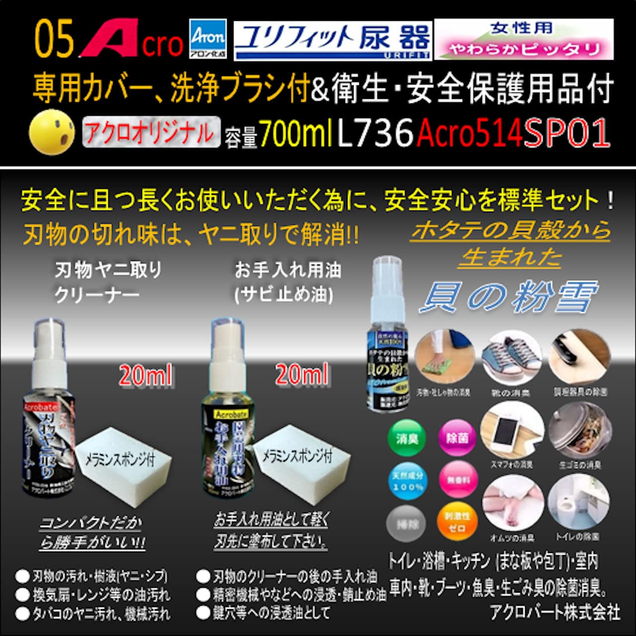 Amazon | 尿器女性用Acro514ユリフィット&衛生・安全保護用品付L736