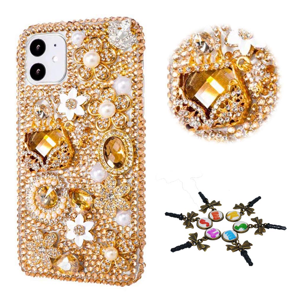 STENES Sparkle Phone Case Compatible with Samsung Galaxy S20 Ultra - Stylish - 3D Handmade Bling Girls Bag Flowers Rhinestone Crystal Diamond Design