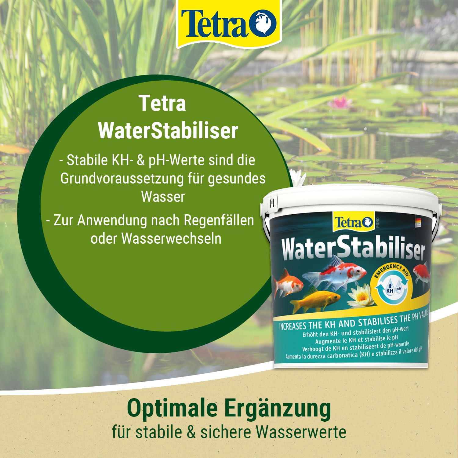 Tetra Pond AlgoFin Teich Algenvernichter - wirkt effektiv bei Fadenalgen, Schwebealgen und Schmieralgen im Gartenteich, 3 L