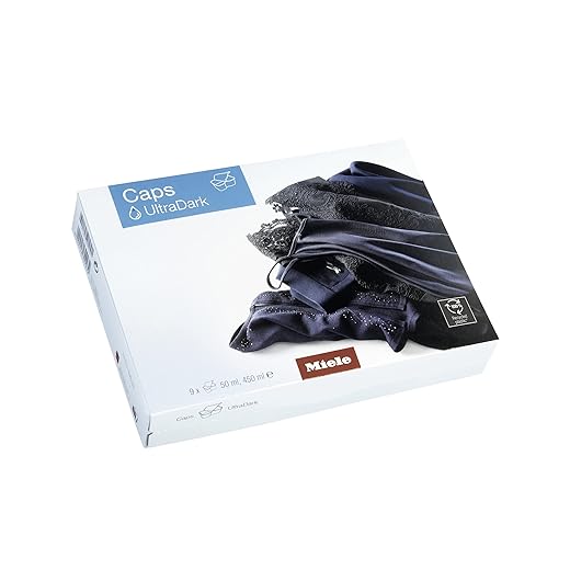 Miele Original Zubehör Caps UltraDark Waschmittel / Spezialwaschmittel für Dunkles und Schwarzes / mit Farbschutzformel / 9 Stück / für Waschmaschinen