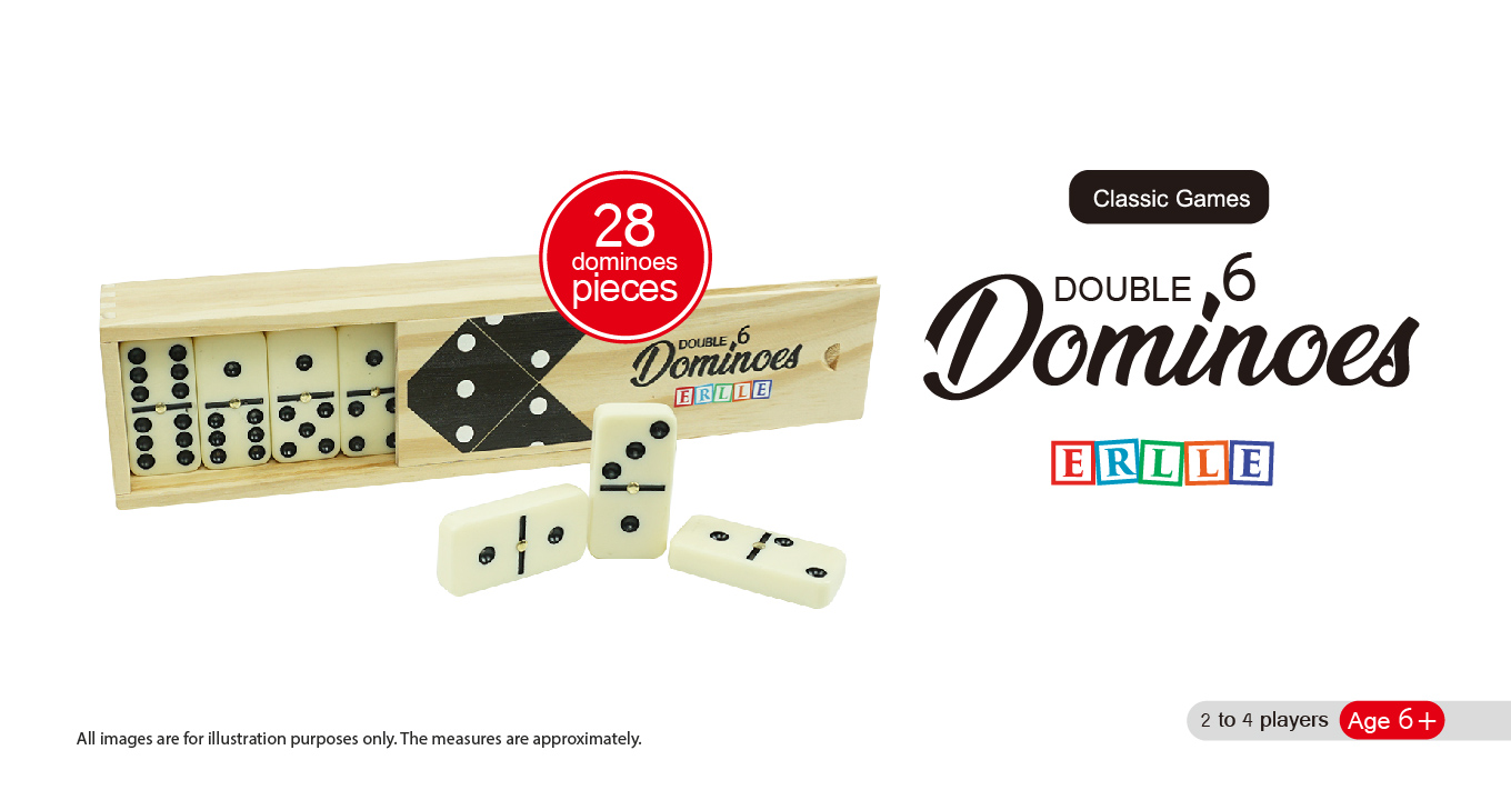 Amazon.com: ERLLE - Jumbo Dominoes Set, Extra-Large Double Six