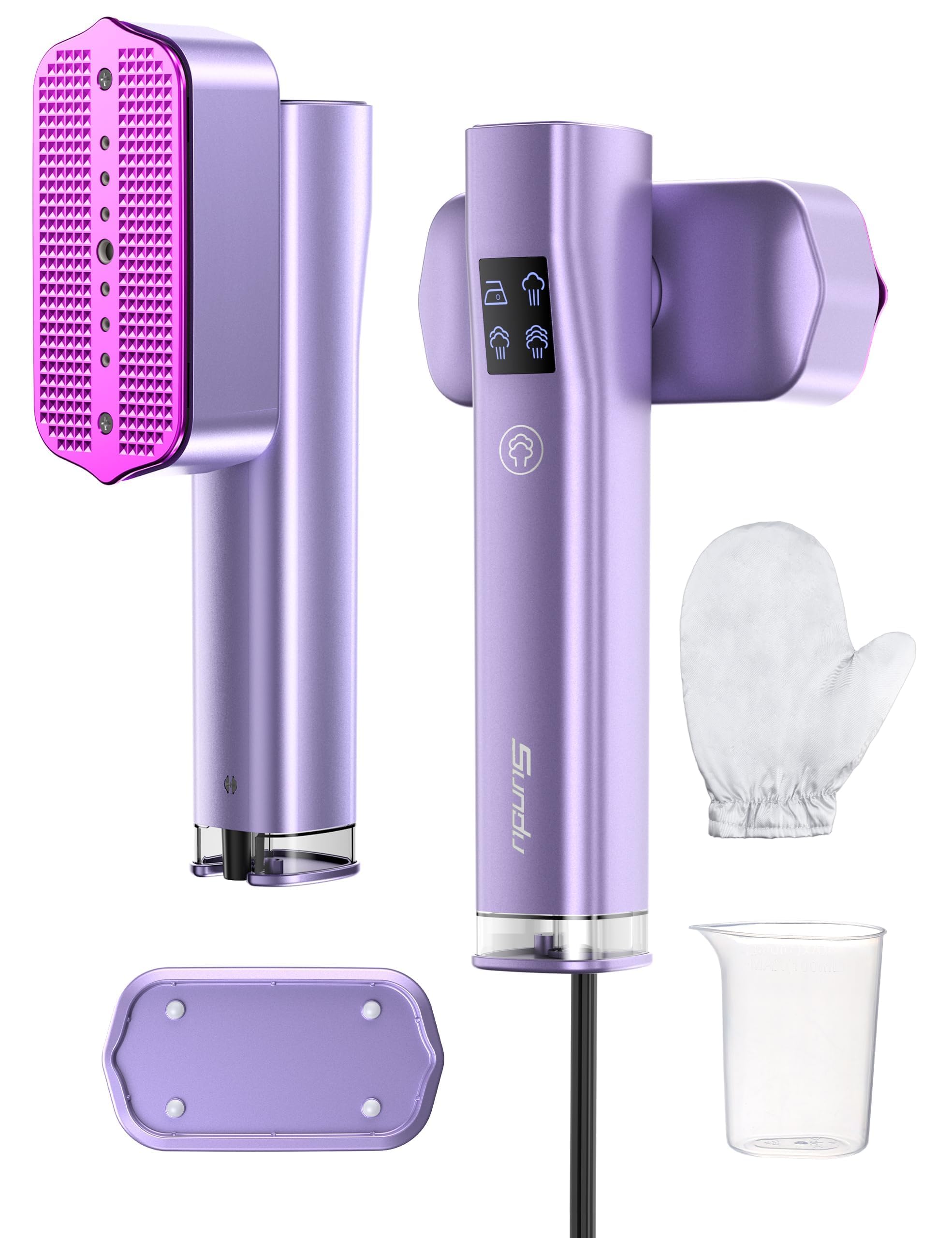 Steamer for Clothes,Sundu Portable 2-in-1 Travel Steamer&amp;Iron,15s Fast Heat-up,100ml Water Tank,Ironing Gloves,25 Min Powerful Continuous Steam,1000W&amp;4 Modes Light Steam Iron for Travel&amp;Home(Purple)
