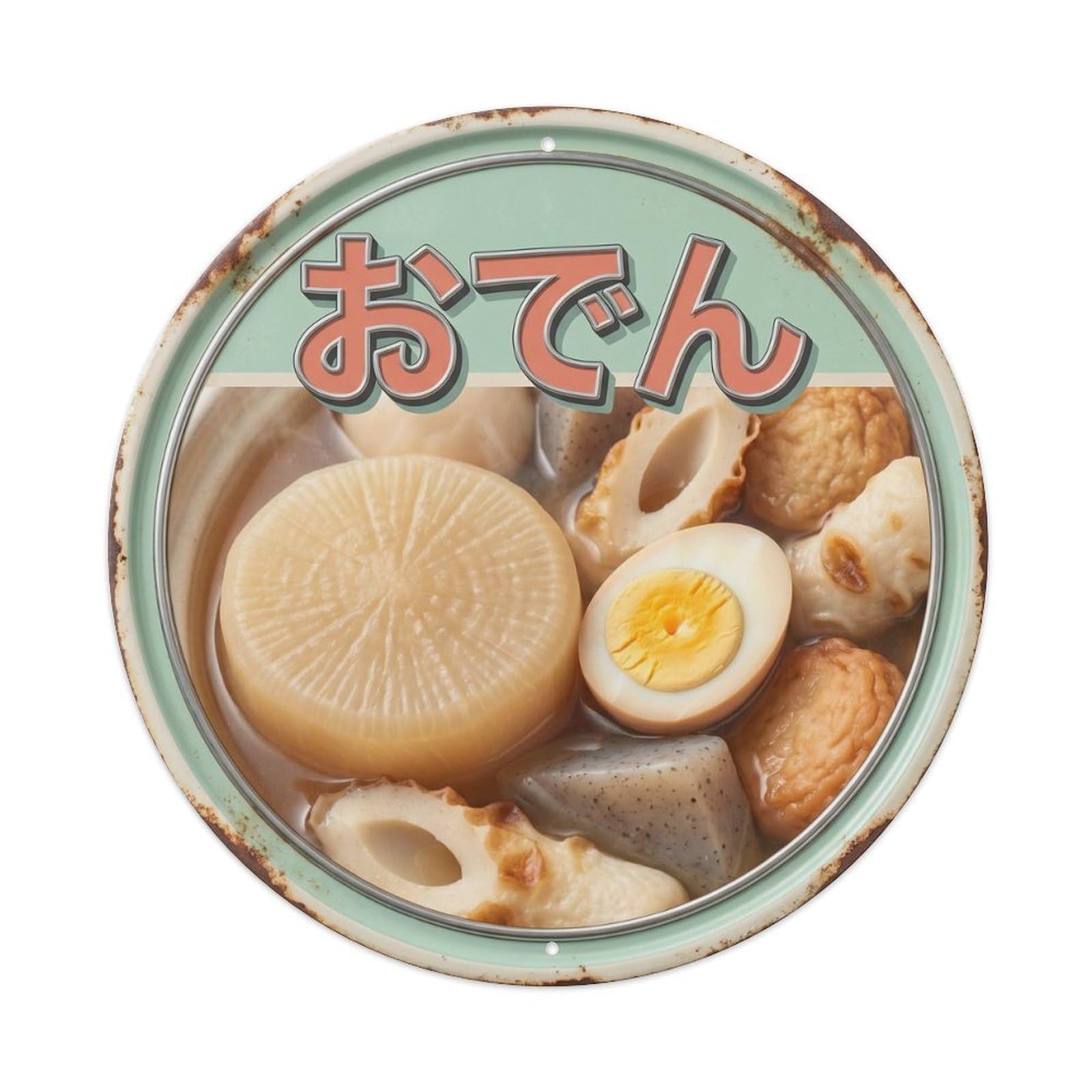 Cxhjca 8X8inch(20X20cm) Japanese Oden Hot Pot Vintage Diner Meal Cuisine Winter Metal Tin Sign