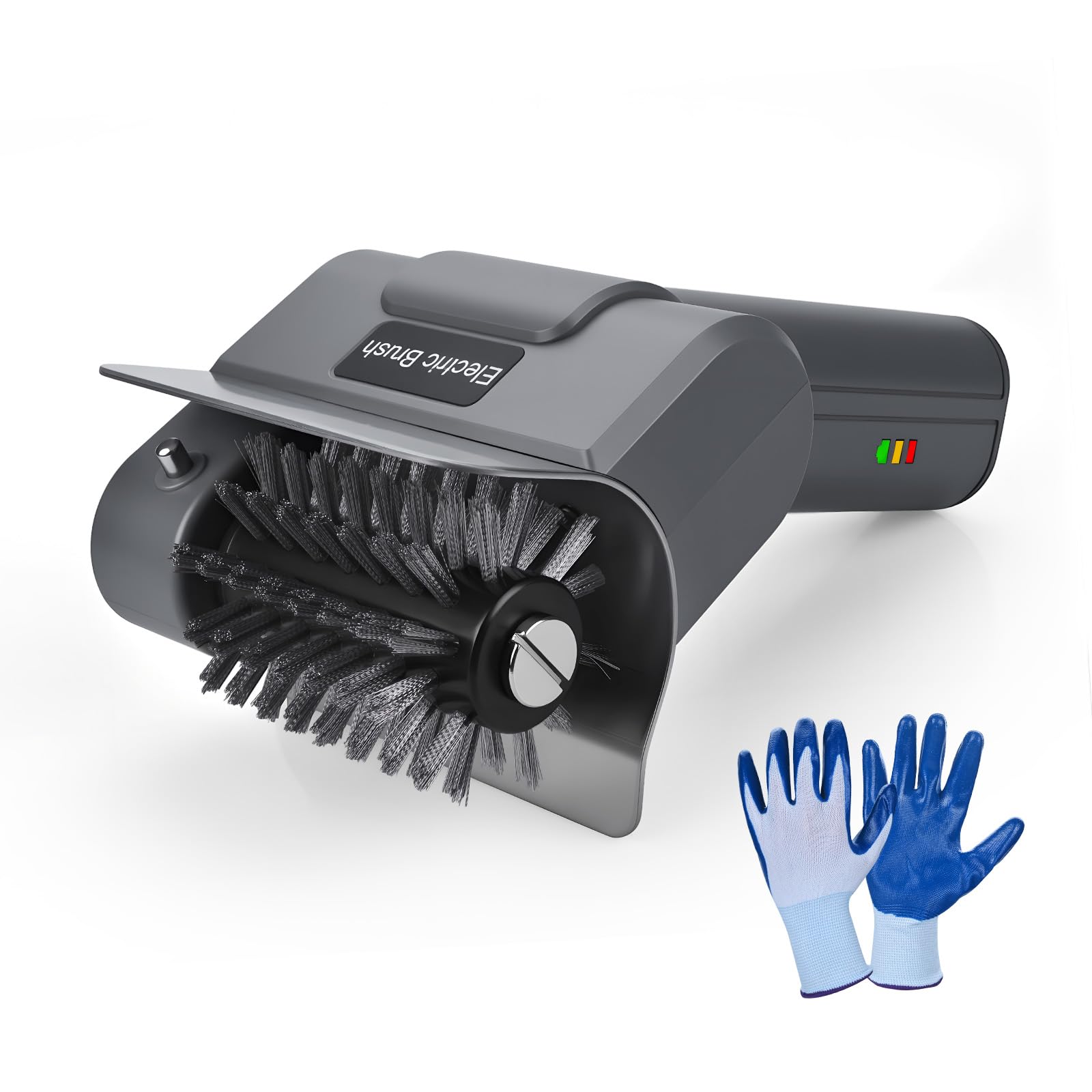 Spazzola Elettrica per Barbecue di MMOBIEL – Pulitore BBQ Senza Fili con 100 Minuti di Autonomia, Motore ad Alta Coppia, Velocità Rotazione 1500 RPM, Manico Ergonomico, Cavo USB di Ricarica & Guanti