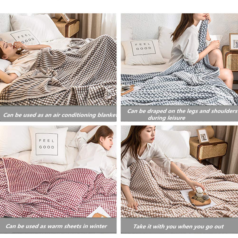 Morbuy Coperta In Microfibra Flanella, Super Calda, 150x200 Cm, Colore Cachi, Per Divano, Letto, Viaggio E Picnic - 3