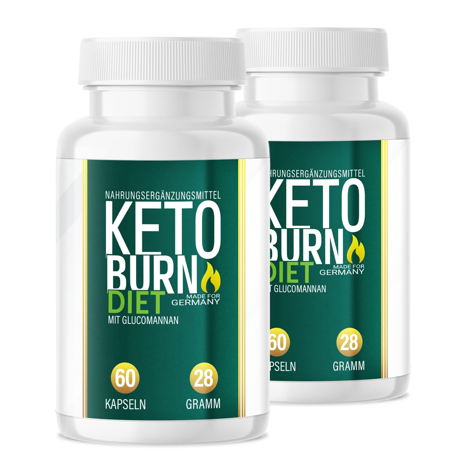NEU: Keto Burn Diet - Das Original, Kapseln mit hochwertige natürliche Inhaltsstoffe für Frauen + Männer, Nahrungsergänzungsmittel mit Glucomannan - 120 Stück