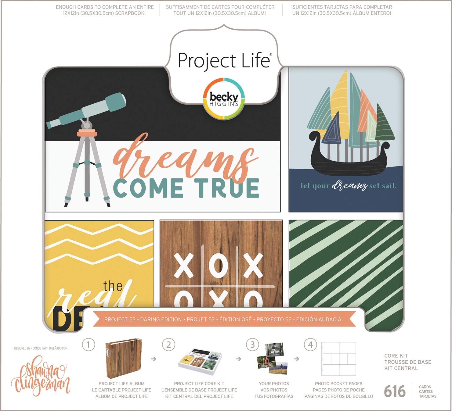 Project Life 380583 Kit Core Edition-Project 52 (616 Piece), Daring, 616/Pkg