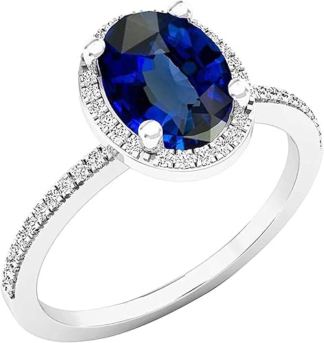 Dazzlingrock Collection Anillo de compromiso ovalado de 0.315 x 0.236 in con diamantes redondos y diamantes redondos para mujer, oro de 10 quilates