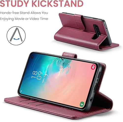 Miniatura 9 de Funda tipo cartera para Samsung Galaxy S10e de 5.8 pulgadas (no S10 de 6.2 pulgadas) con bloqueo RFID, soporte de tarjeta de crédito con función