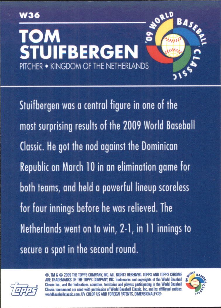 Amazon.com: 2009 Topps Chrome World Baseball Classic #W36 Tom