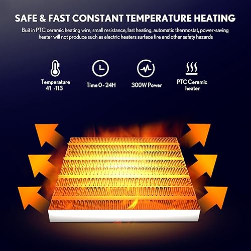 Miniatura 2 de Calentador de casa para perros, calentador de casa para mascotas con termostato, calentador seguro para perros de 300 W para casas de perros al aire