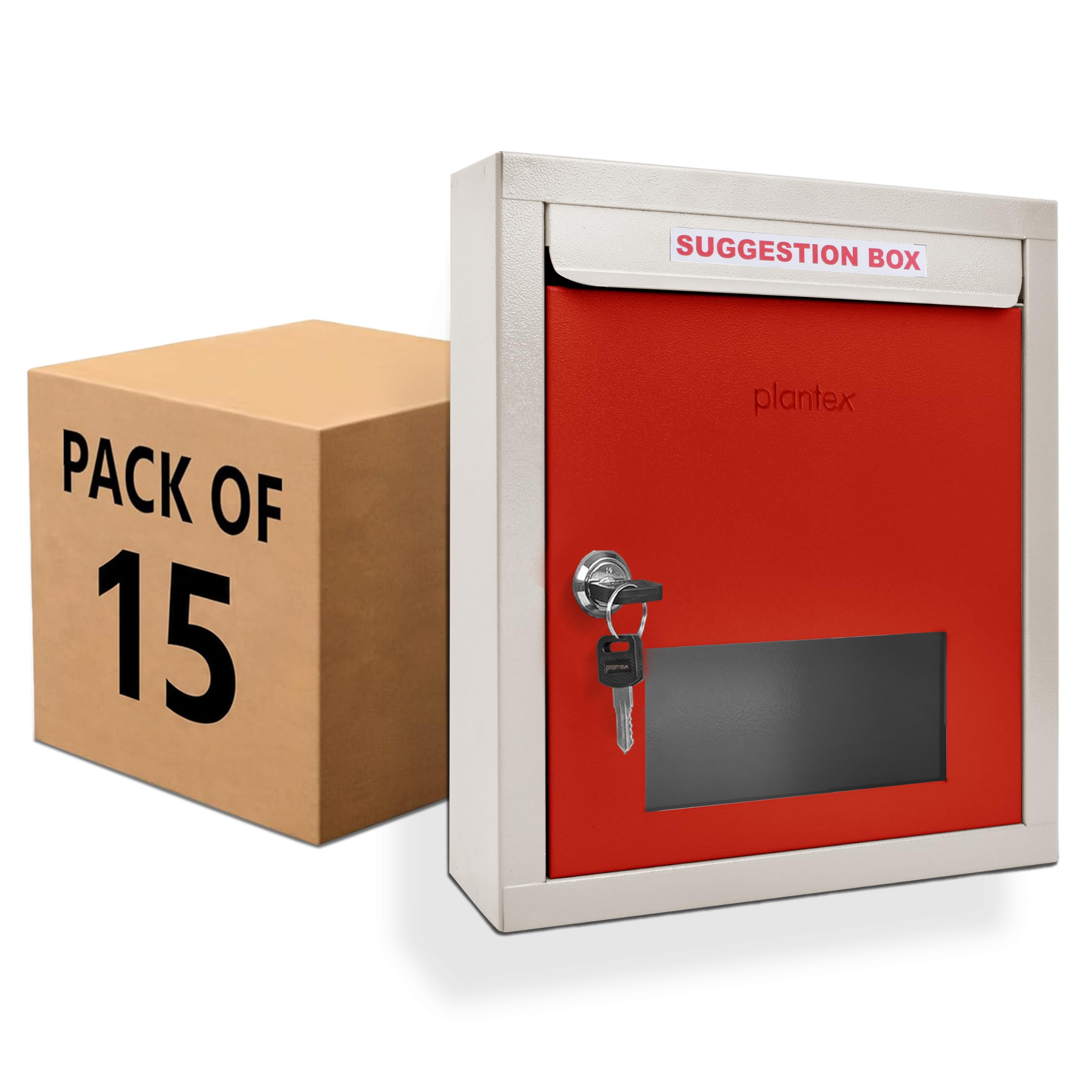 5-Pack Letter & Suggestion Boxes with Lock - Red & Ivory -24